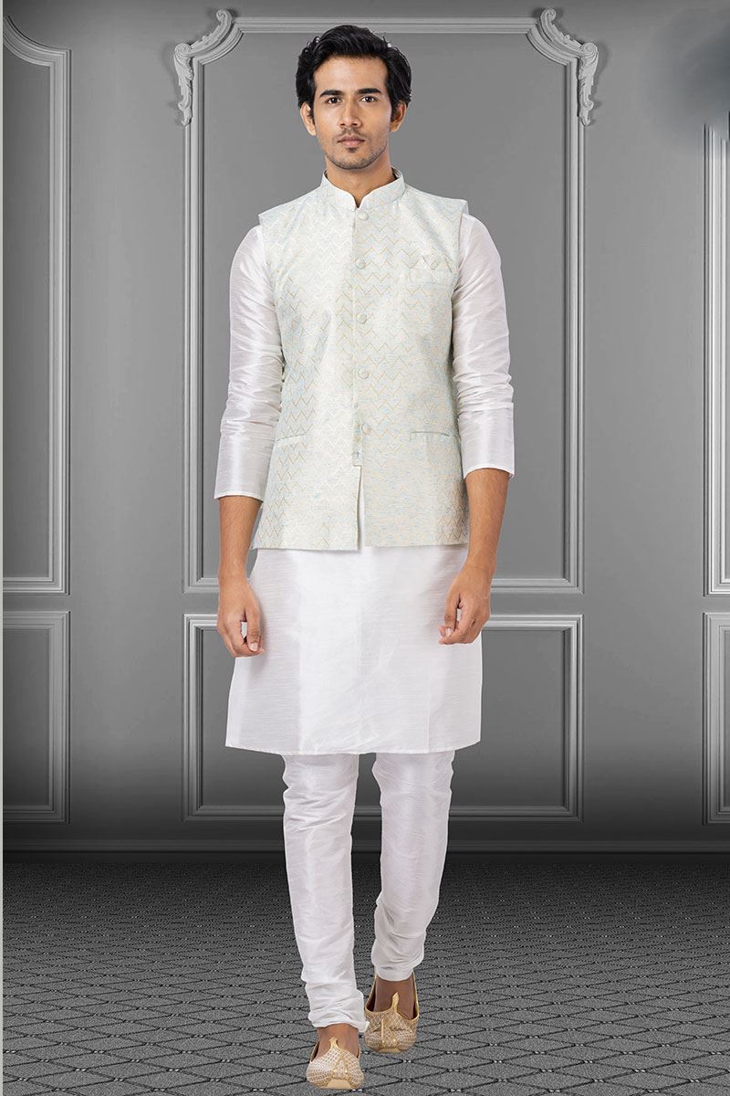 Elegant White Colored Designer Kurta Set