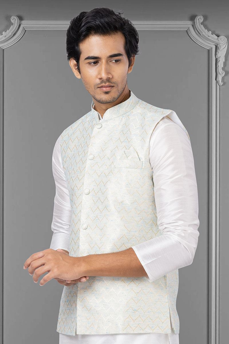 Elegant White Colored Designer Kurta Set