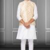 Marvelous White and Golden Colored Designer Kurta Set