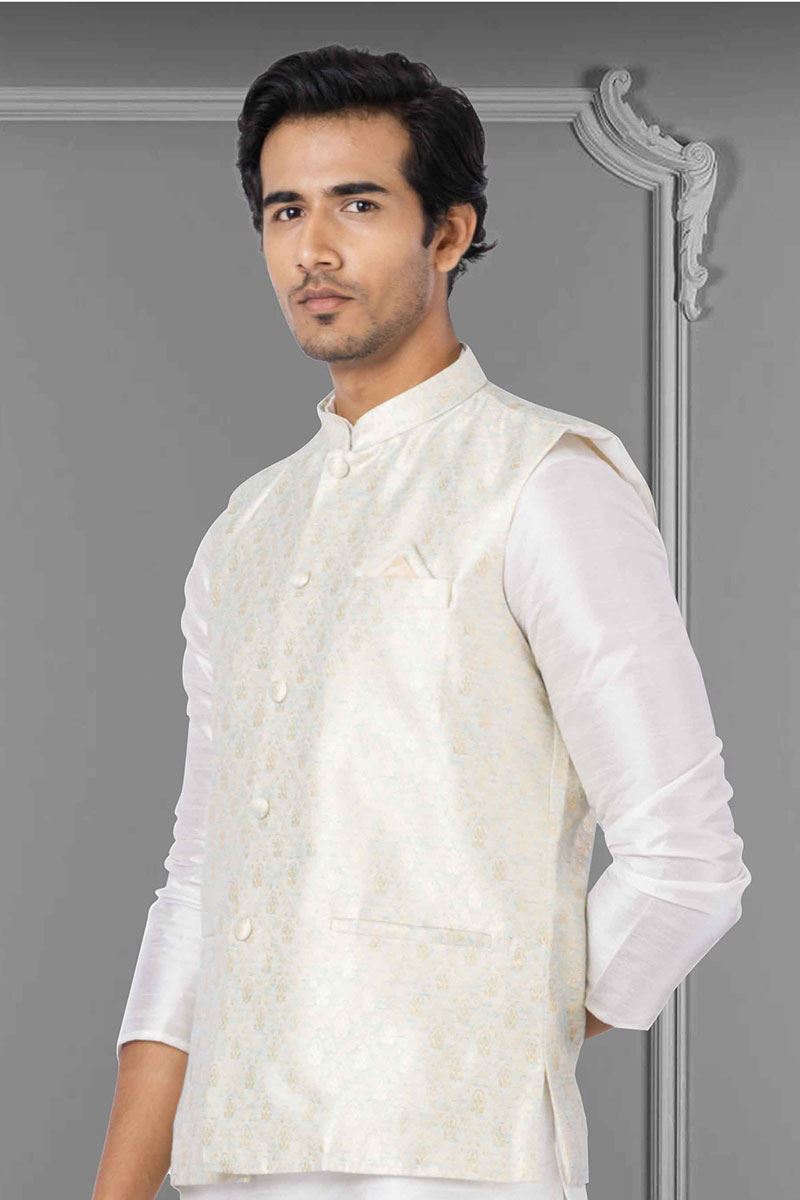 Magnificent White Colored Designer Kurta Set