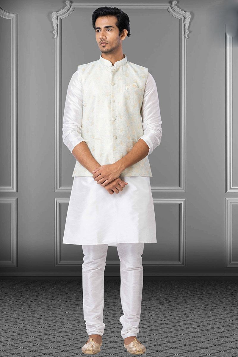 Exuberant White Colored Designer Kurta Set