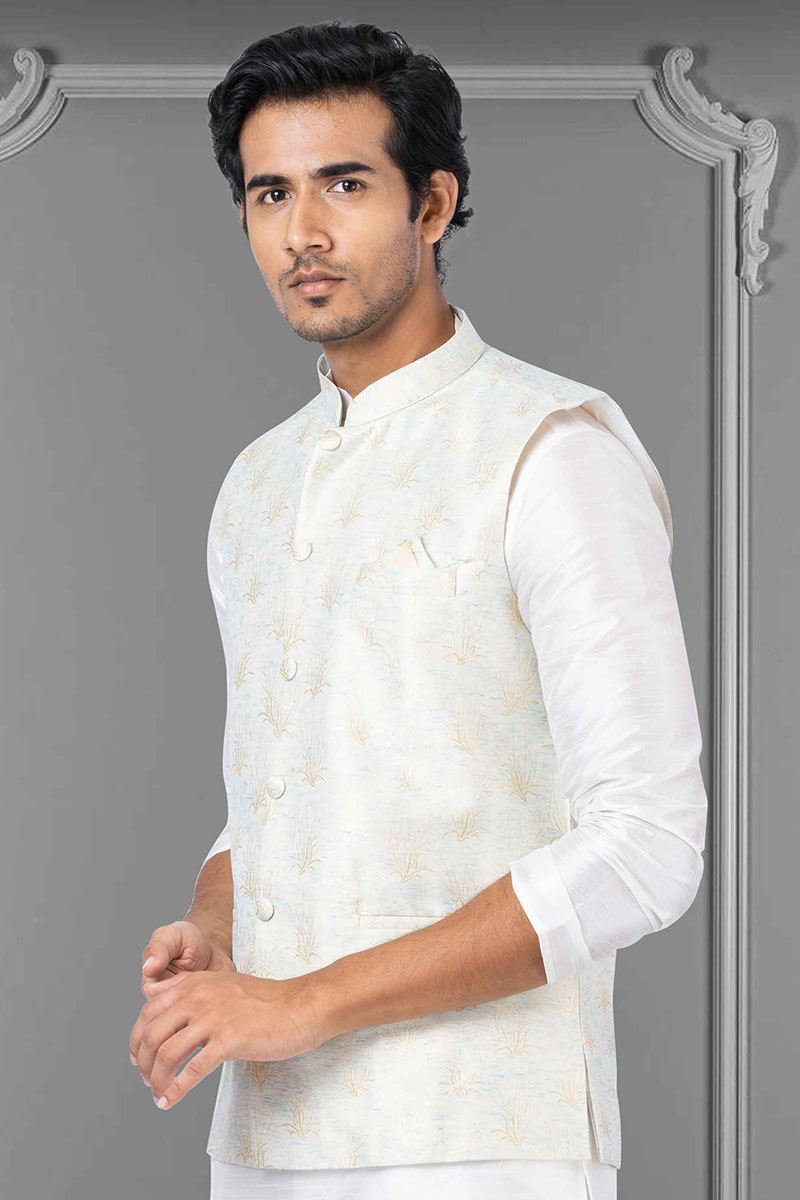 Exuberant White Colored Designer Kurta Set