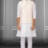 Exquisite White and Cream Colored Designer Kurta Set