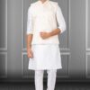 Impressive White and Cream Colored Designer Kurta Set
