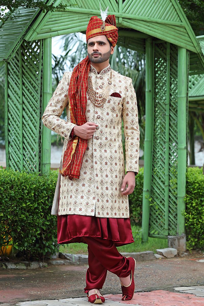 Classy Cream Colored Designer Sherwani