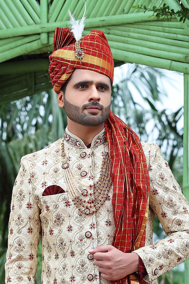 Classy Cream Colored Designer Sherwani