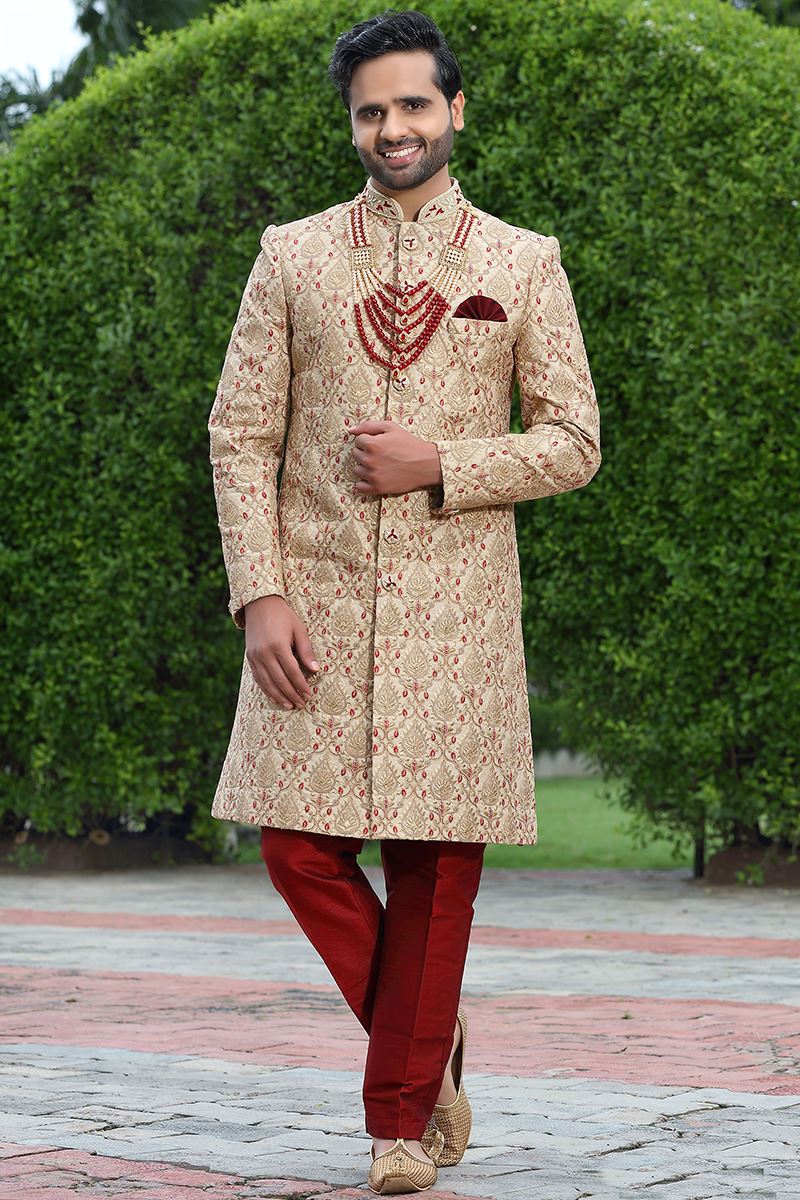 Marvelous Cream Colored Designer Sherwani