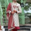 Elegant Off-White Colored Designer Sherwani