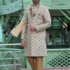 Stylish Off-White Colored Designer Sherwani