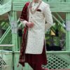 Captivating Off-White Colored Designer Sherwani