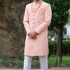 Splendid Peach Colored Designer Sherwani