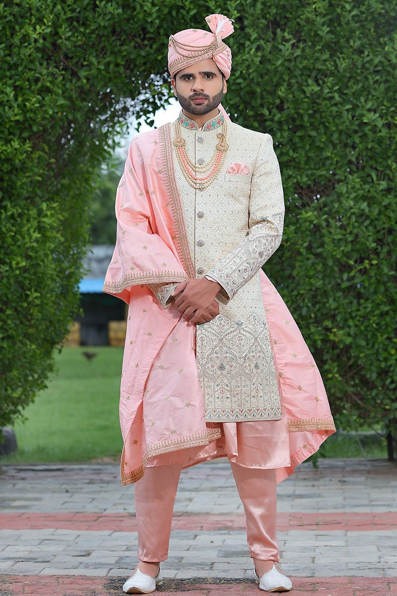 Awesome Cream Colored Designer Sherwani