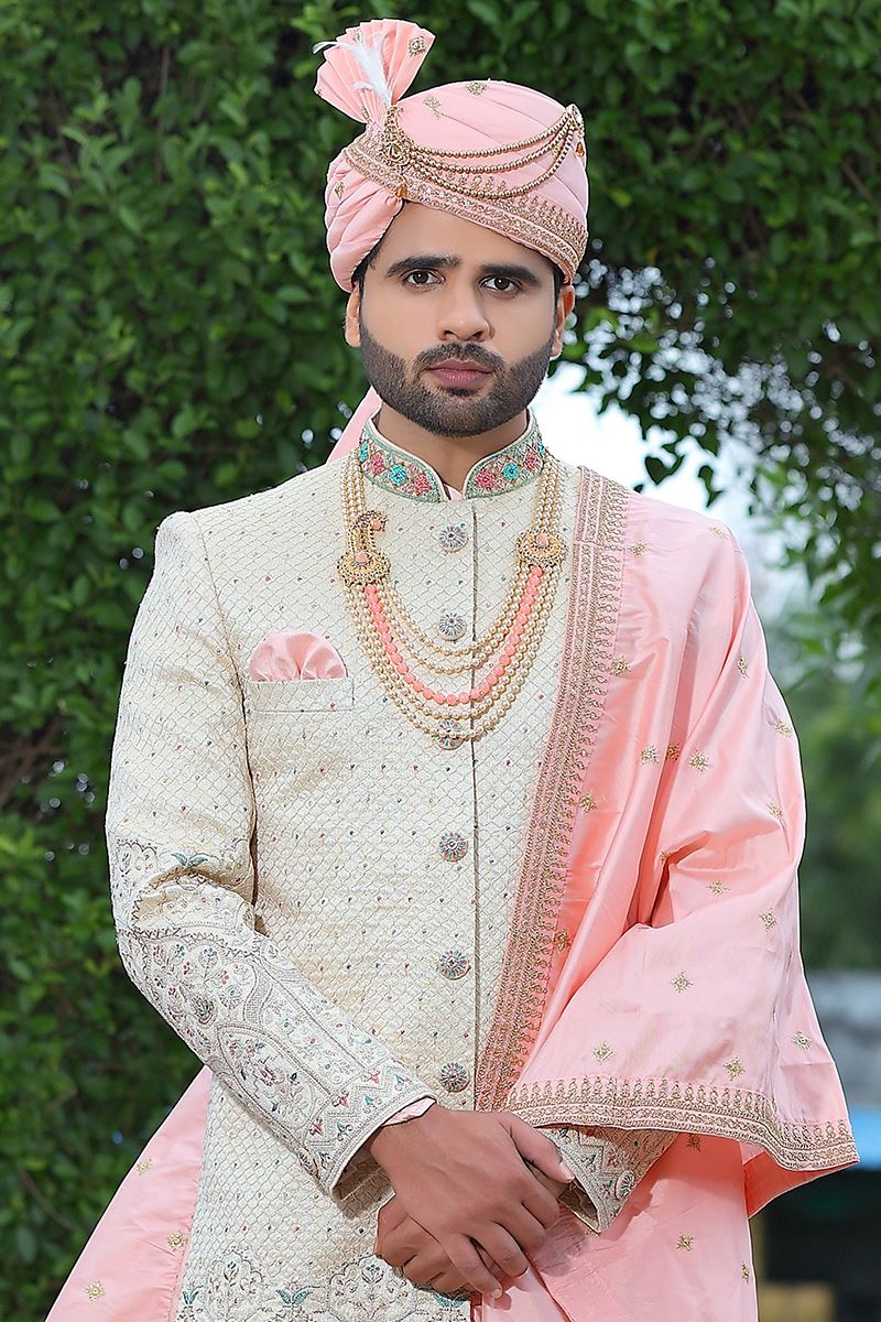 Awesome Cream Colored Designer Sherwani