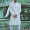Delightful Off-White Colored Designer Sherwani