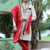 Artistic Off-White Colored Designer Sherwani