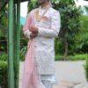 Exuberant Off-White Colored Designer Sherwani