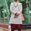 Exuberant Off-White Colored Designer Sherwani