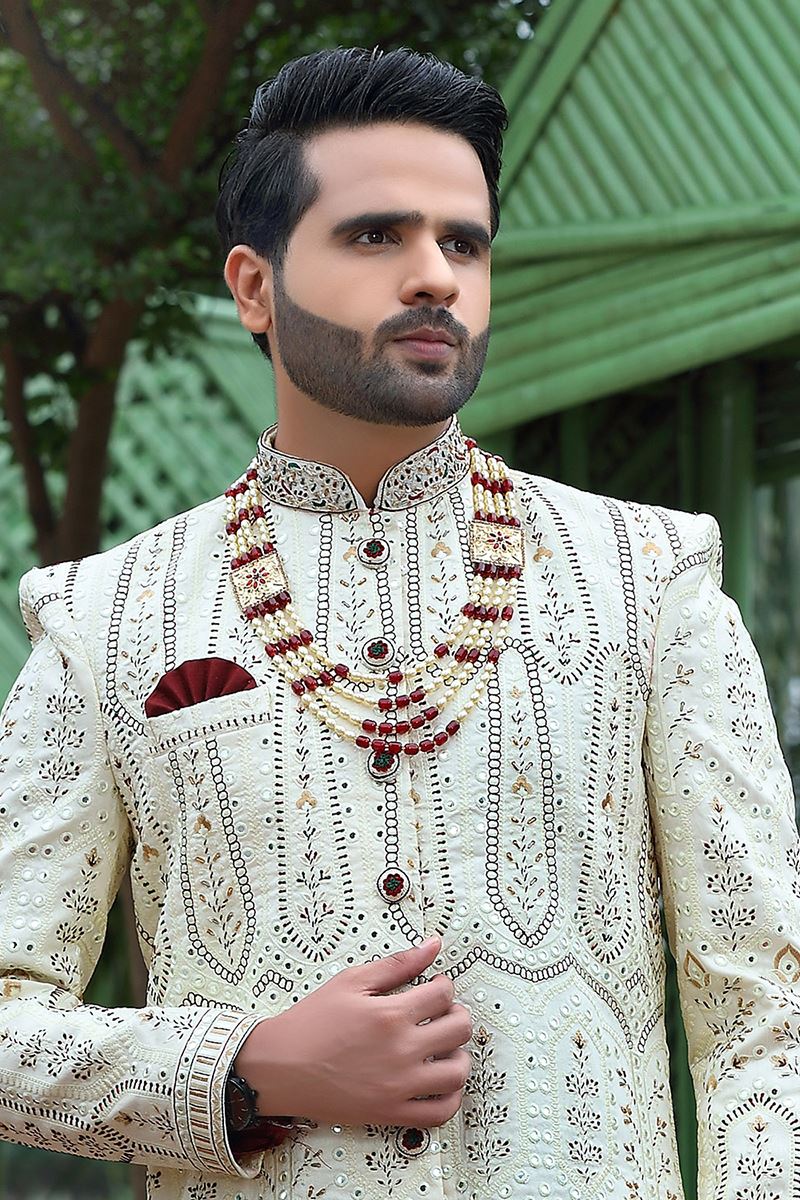 Marvelous Cream Colored Designer Sherwani