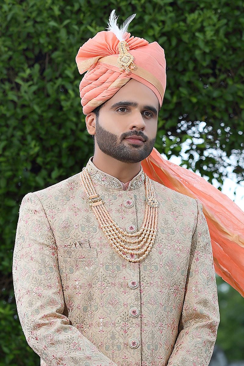 Fancy Powder Pink Colored Designer Sherwani