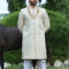 Captivating Off-White Colored Designer Sherwani