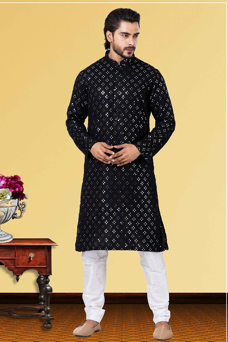 Charming Black Colored Designer Kurta Set
