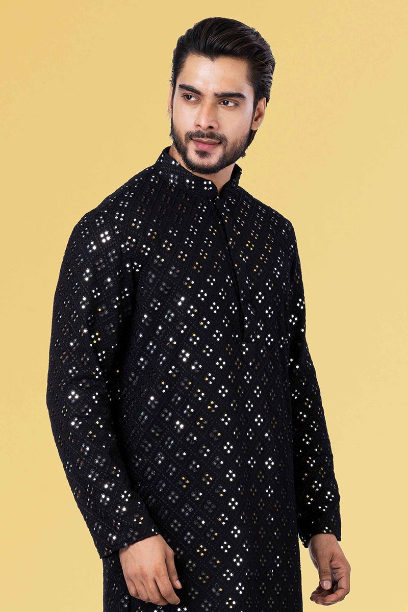 Charming Black Colored Designer Kurta Set