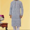 Fashionable Navy Blue Colored Designer Kurta Set