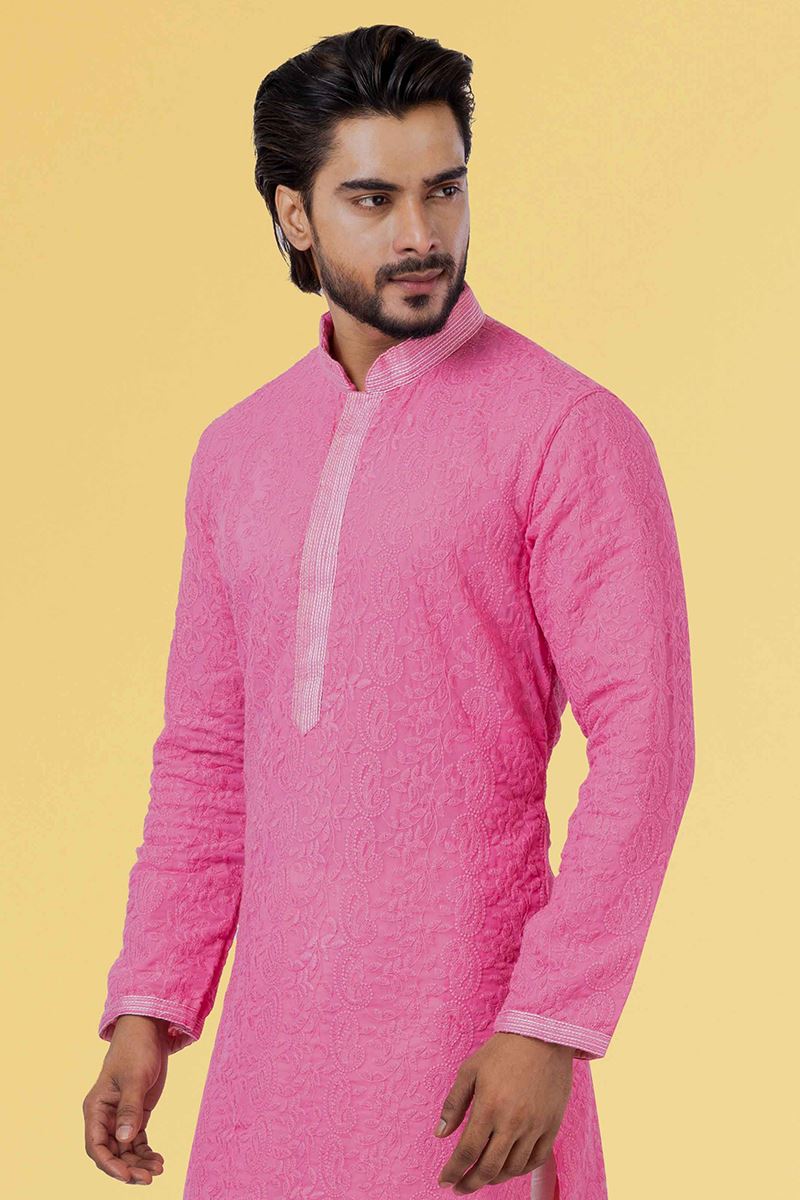 Magnificent Pink Colored Designer Kurta Set