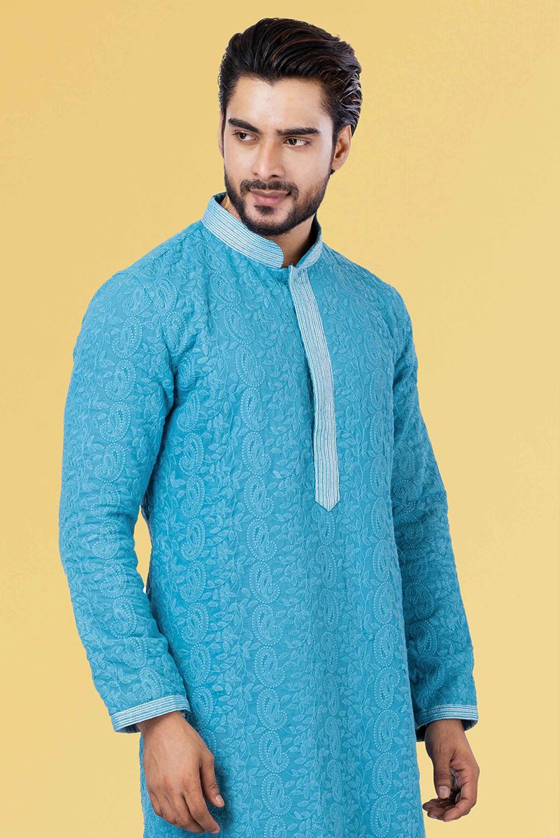 Marvelous Blue Colored Designer Kurta Set