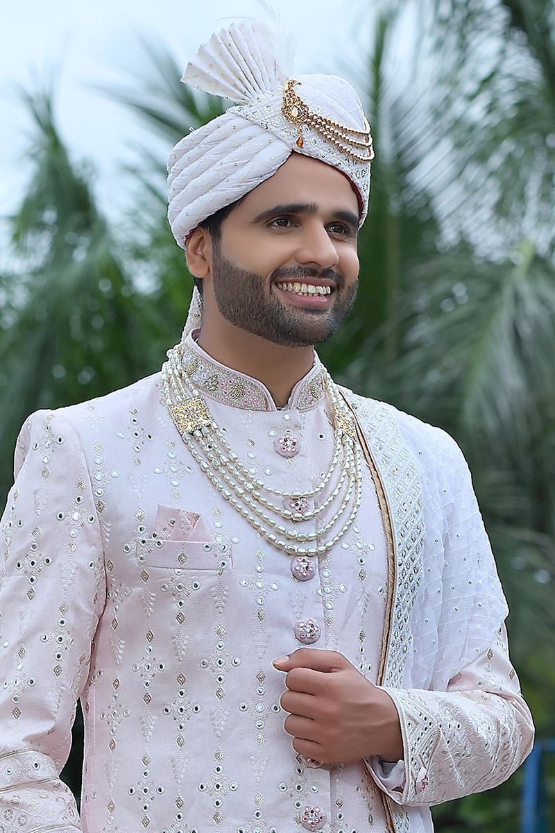 Awesome Powder Pink Colored Designer Sherwani