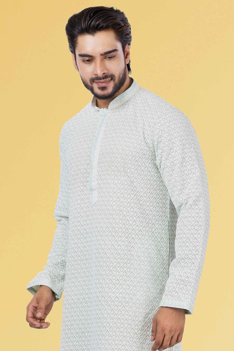Dashing Sea Green Colored Designer Kurta Set