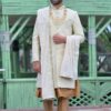 Artistic Cream Colored Designer Sherwani