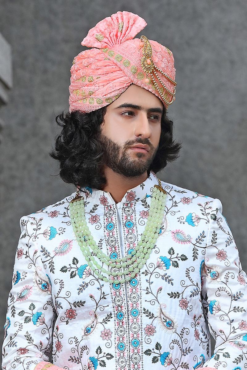 Aesthetic White Colored Designer Sherwani