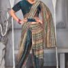 Dashing Teal Colored Dhoti Style Designer Saree