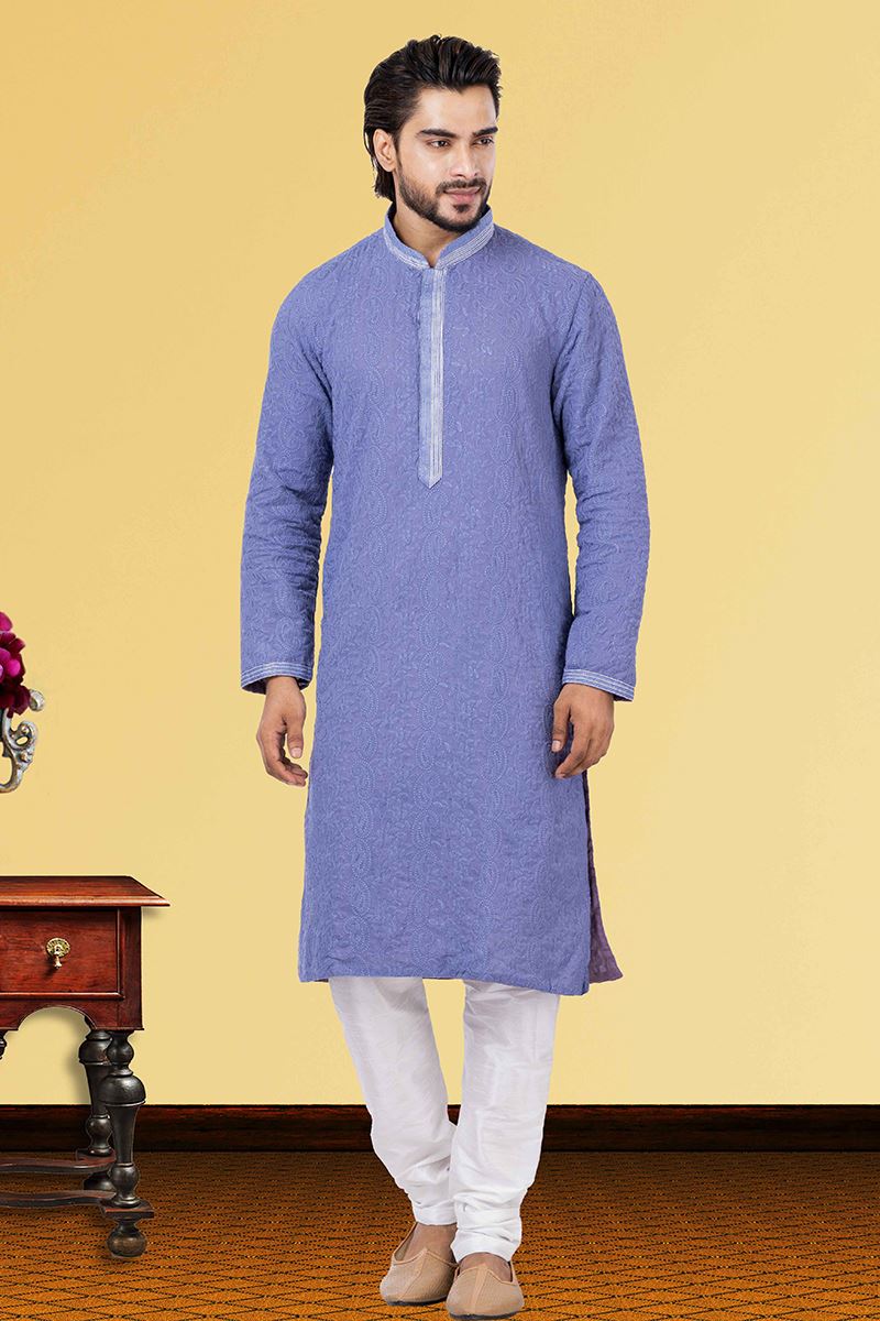 Attractive Purple Colored Designer Kurta Set