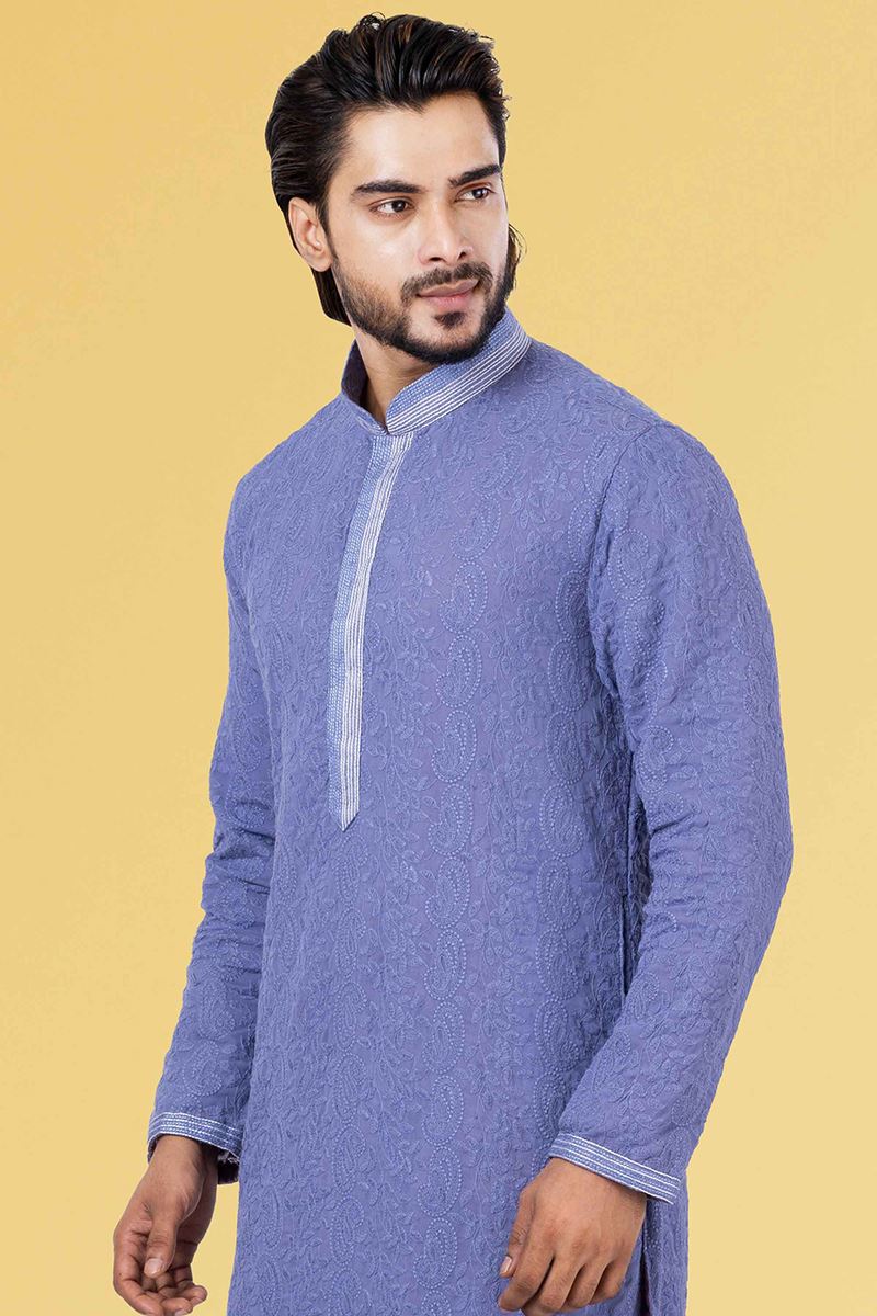 Attractive Purple Colored Designer Kurta Set