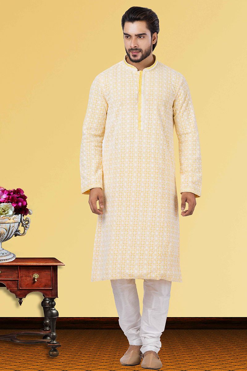 Charismatic Yellow Colored Designer Kurta Set