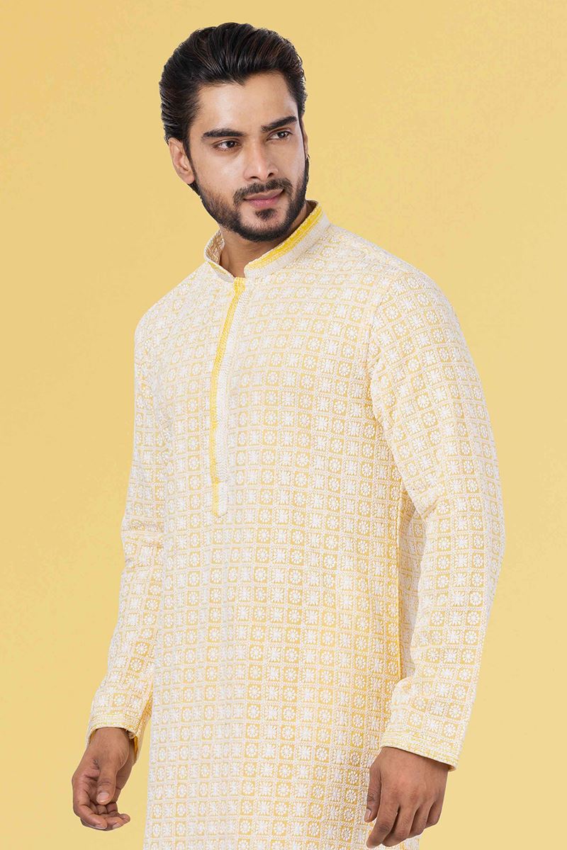 Charismatic Yellow Colored Designer Kurta Set