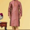 Vibrant Red Colored Designer Kurta Set