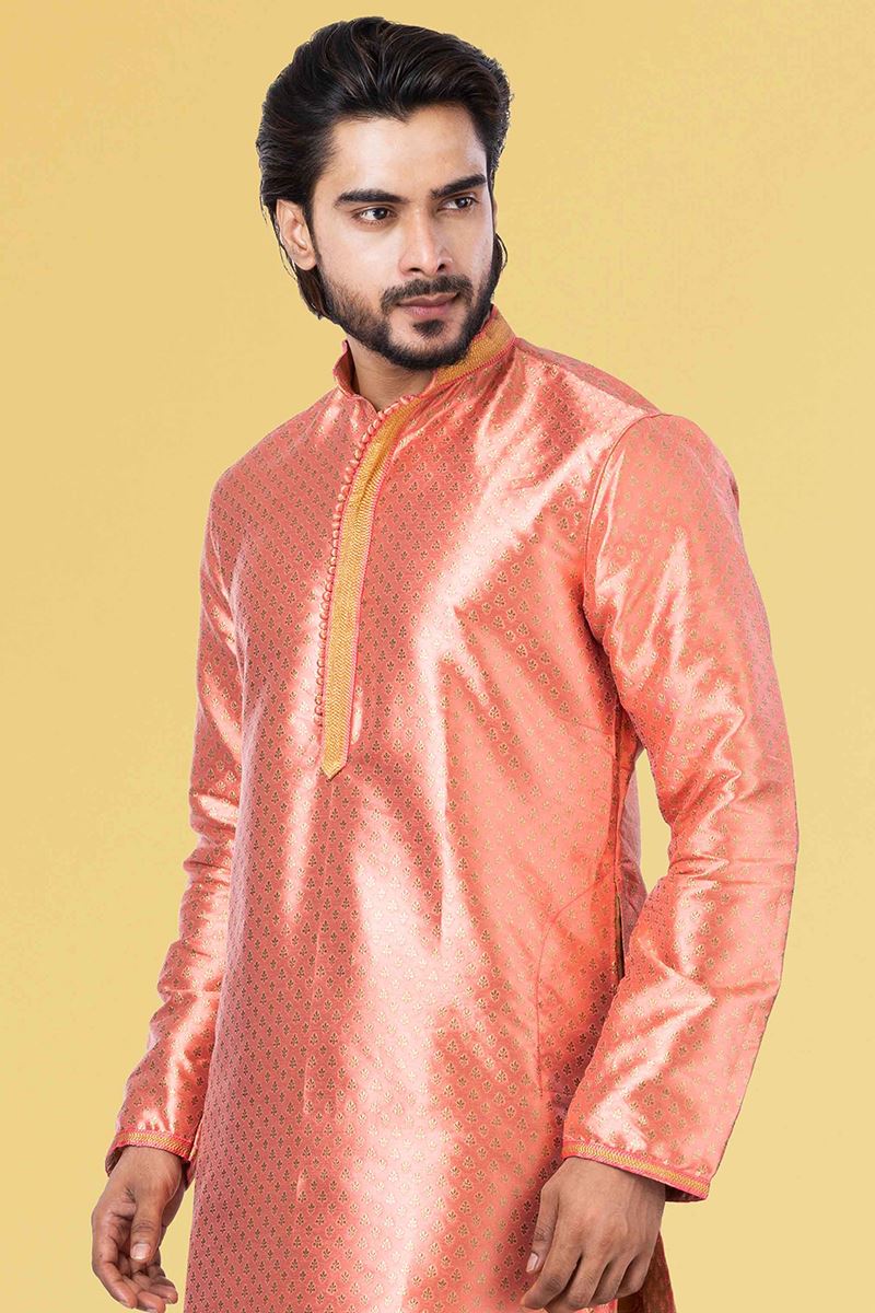 Amazing Peach Colored Designer Kurta Set
