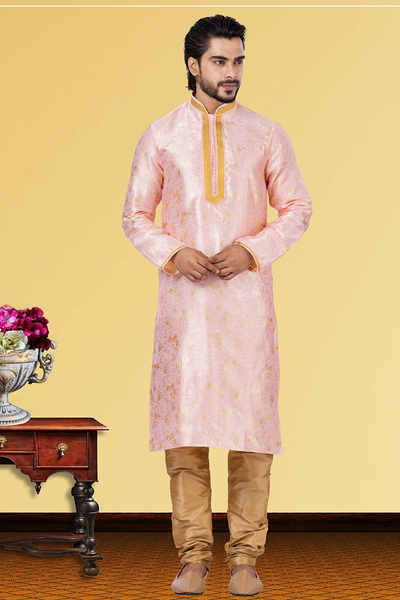 Awesome Baby Pink Colored Designer Kurta Set