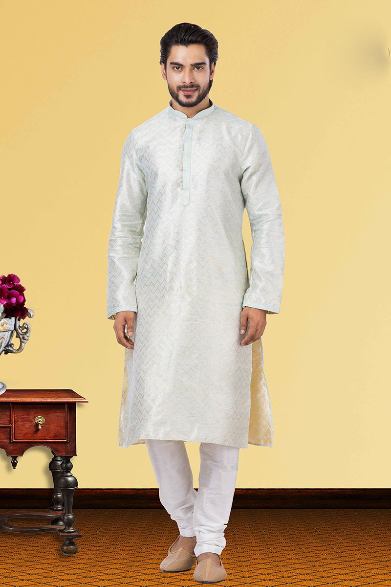 Impressive Paled Turquoise Colored Designer Kurta Set