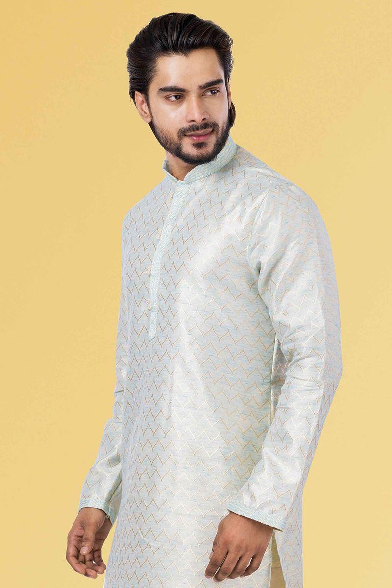 Impressive Paled Turquoise Colored Designer Kurta Set