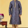 Aesthetic Navy Blue and Golden Colored Designer Kurta Set