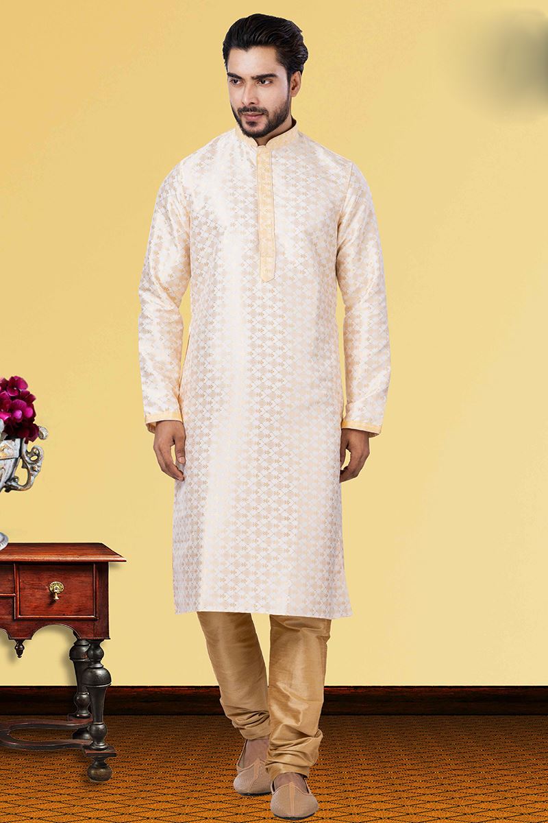Exquisite Cream Colored Designer Kurta Set