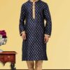 Exuberant Navy Blue Colored Designer Kurta Set