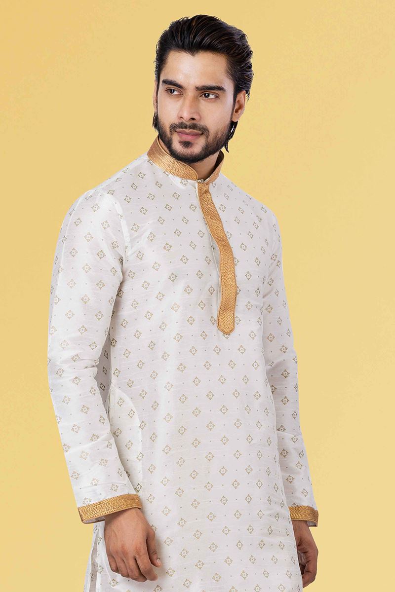 Classy White Colored Designer Kurta Set