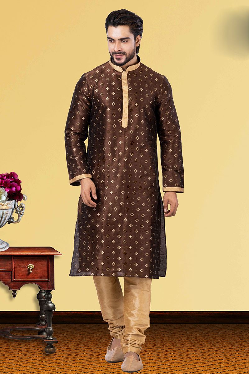 Majestic Brown Colored Designer Kurta Set