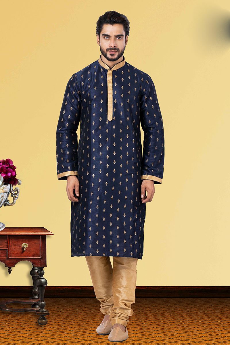 Appealing Navy Blue Colored Designer Kurta Set