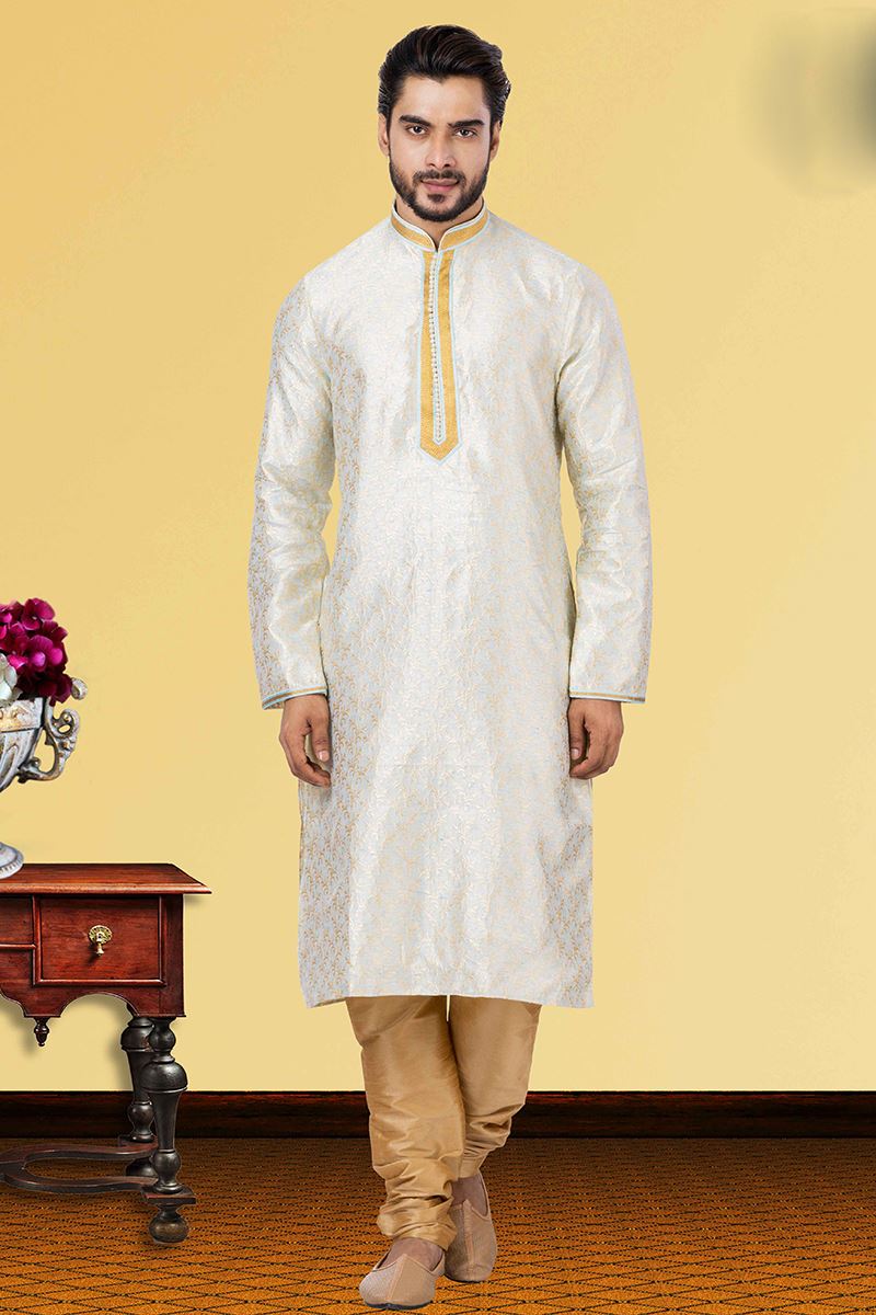 Fashionable Paled Turquoise Colored Designer Kurta Set